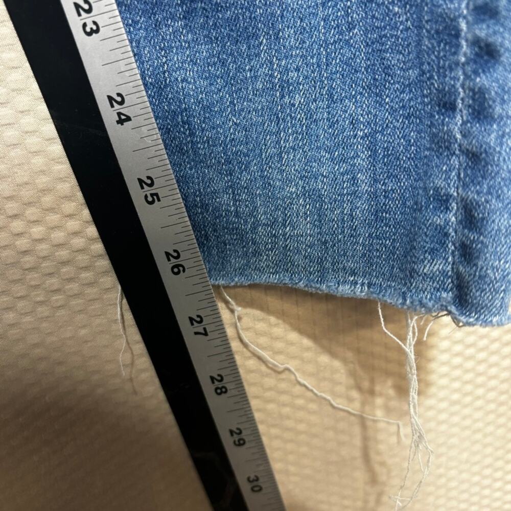 MOTHER Looker Ankle Fray Jeans Size 25 Medium Wash Skinny Birds of Paradise - Picture 6 of 9